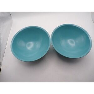 Boontonware 3303 10 USA Turquoise Teal Set of 2 Bowls Retro MCM Serving